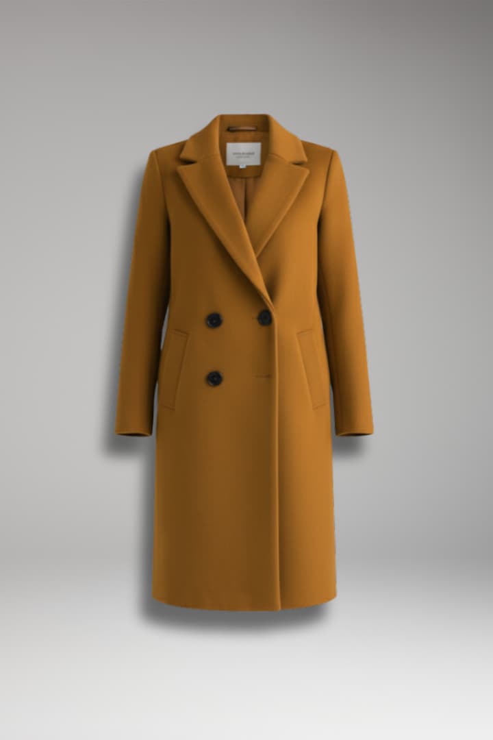 Women's Long Coat with Buttons and Pockets
