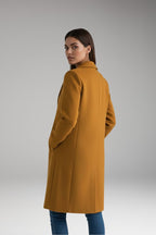 Women's Long Coat with Buttons and Pockets