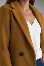 Women's Long Coat with Buttons and Pockets