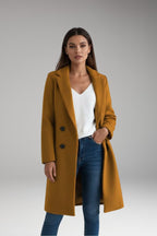 Women's Long Coat with Buttons and Pockets