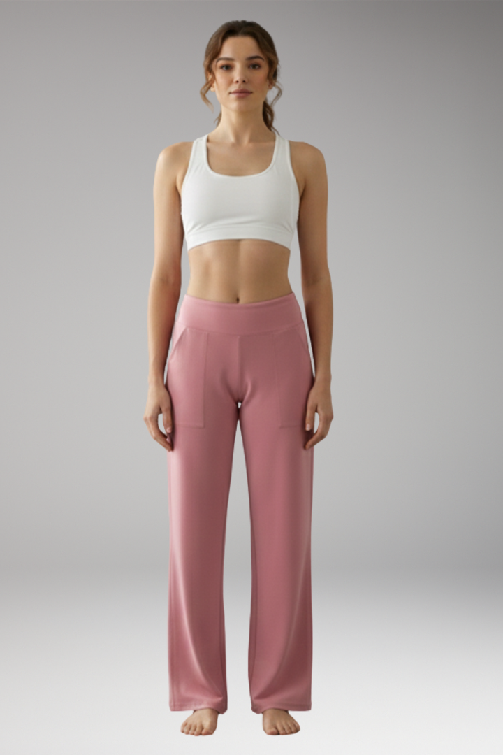 Pantalon pour femme à taille haute et poches latérales