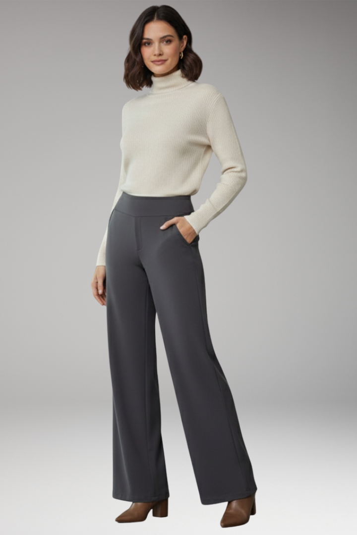 Pantalon pour femme à taille haute et poches latérales