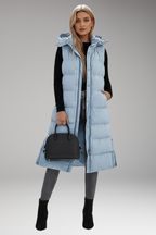 Women's Puffer Jacket with Hood and Quilted Padding