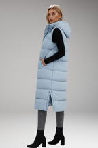 Women's Puffer Jacket with Hood and Quilted Padding