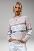 Women's Pullover Sweater with Mock Neck and Ribbed Edges