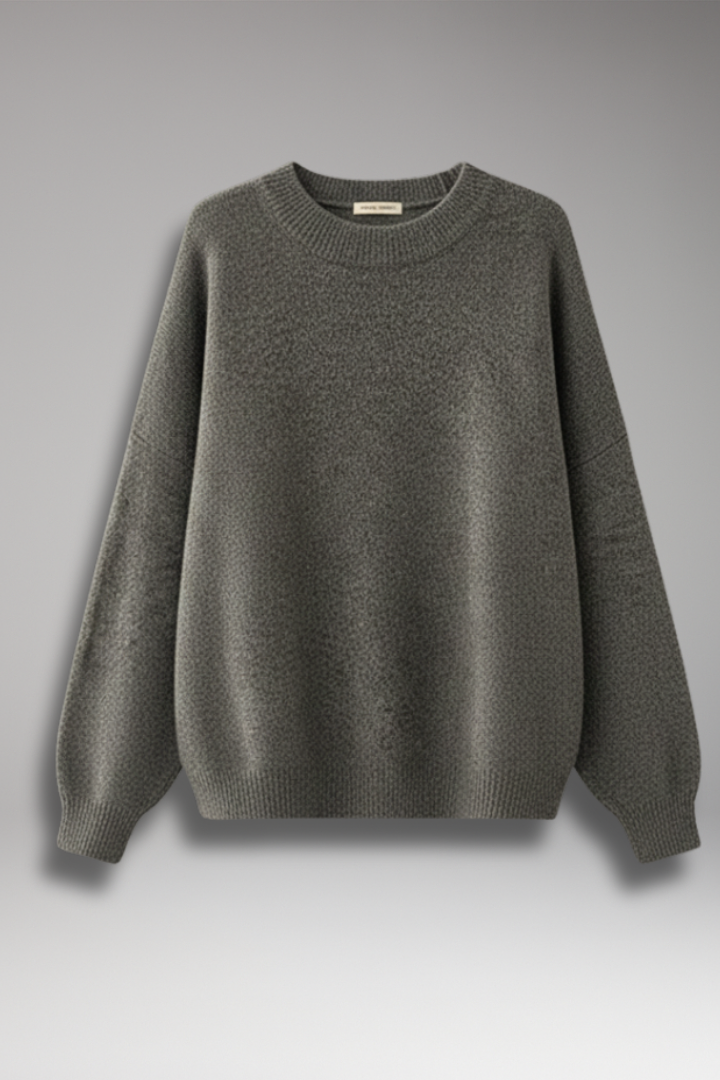 Women's Pullover Top with Round Neck and Split Hem