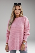 Women's Sweater with High Neck and Ribbed Cuffs