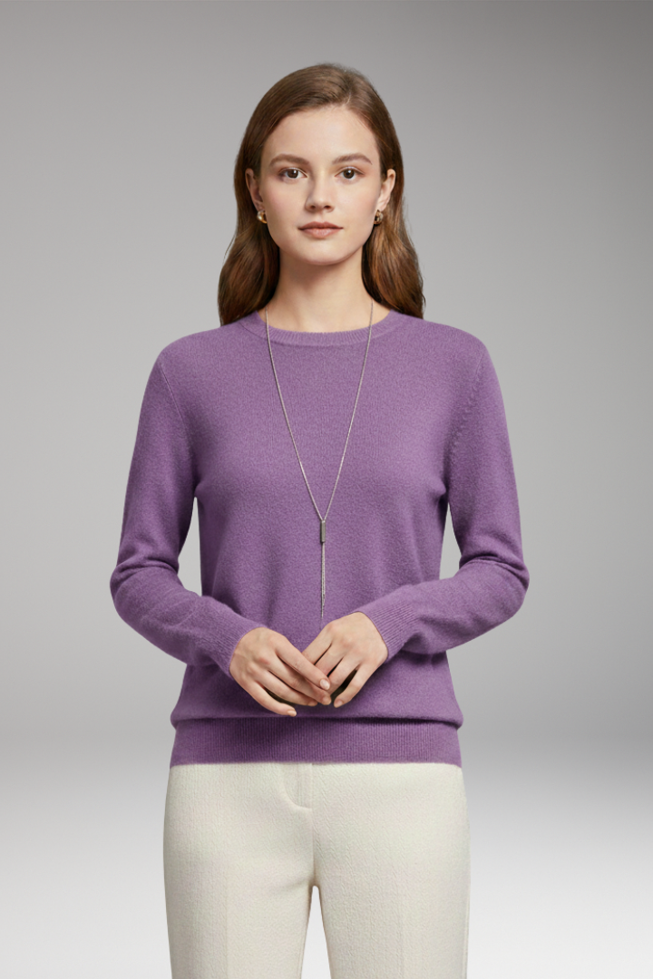 Women's Sweater with O-Neckline and Long Sleeves