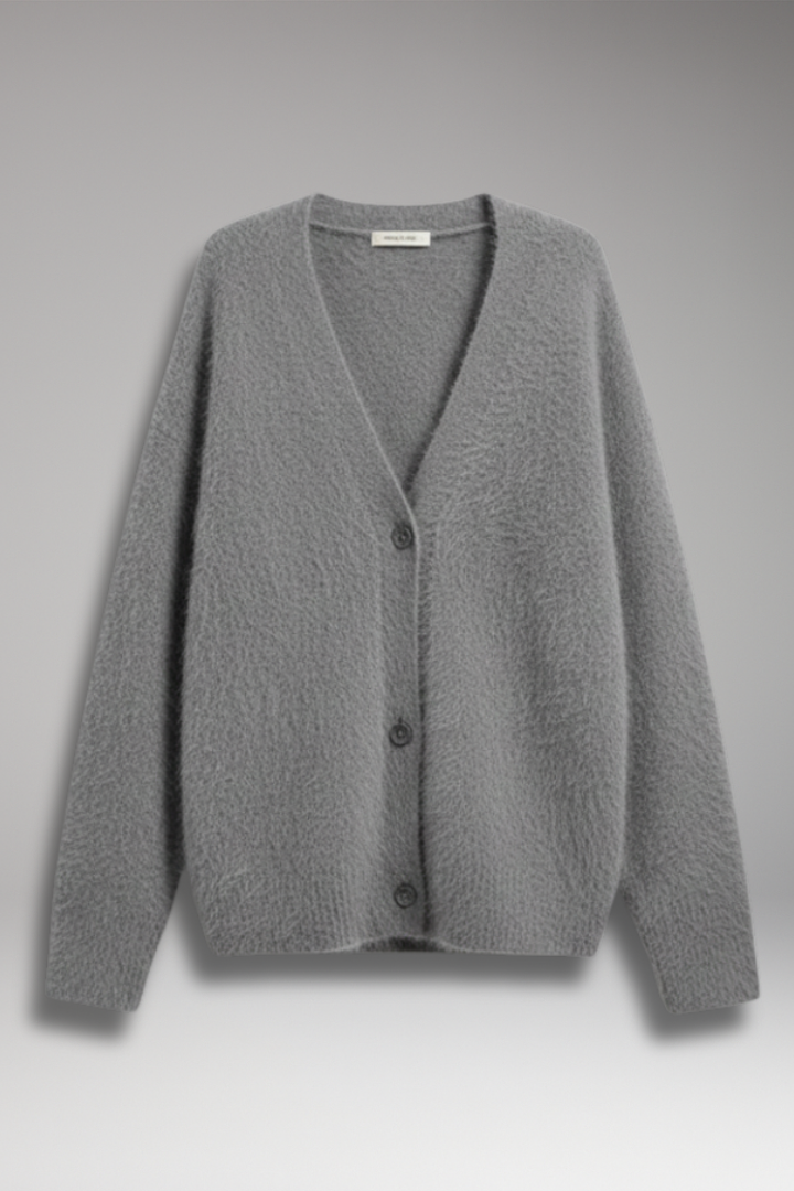 Women's Sweater with Round Neck and Ribbed Hem