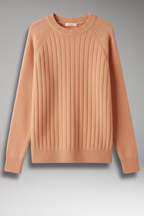 Women's Sweater with Round Neck and Ribbed Surface