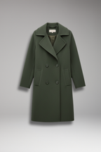 Women's Trench Coat with Notched Lapel and Front Button Design