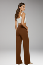 Women's Trousers with High Waist and Side Pockets