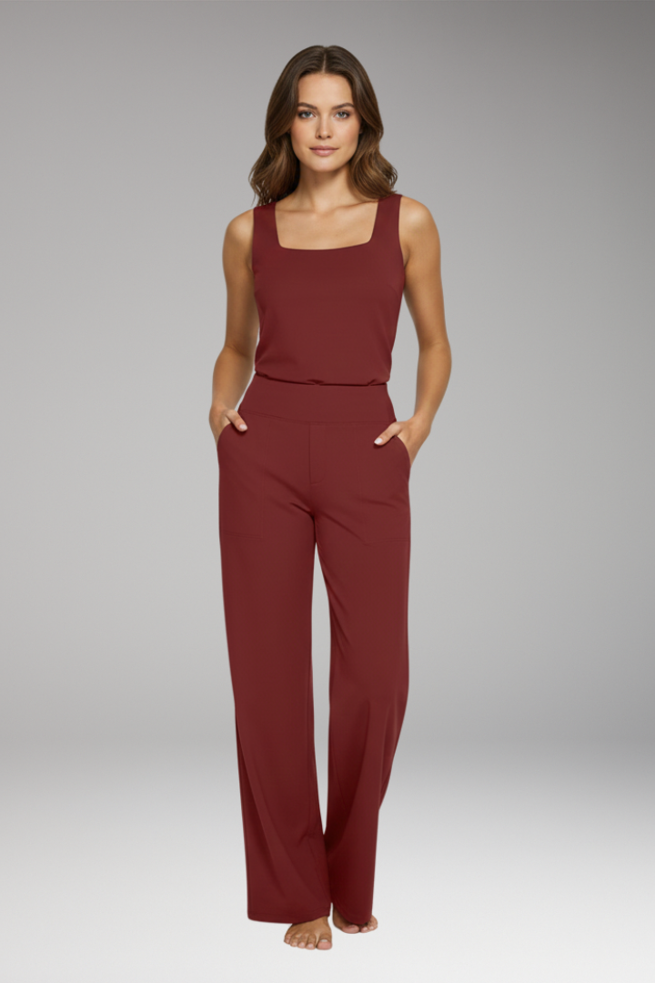 Women's Trousers with High Waist and Side Pockets