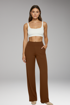 Women's Trousers with High Waist and Side Pockets