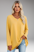 Women's Tunic Top with V-Neckline and Long Sleeves