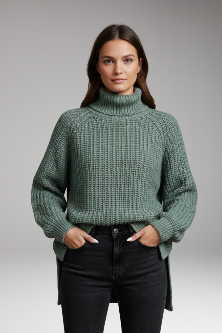 Women's Turtleneck Sweater with Long Sleeves