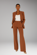 Women's Two-Piece Set with Blazer and Straight-Leg Pants