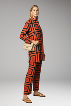 Women's Two-Piece Set with Tunic Top and Straight-Leg Pants