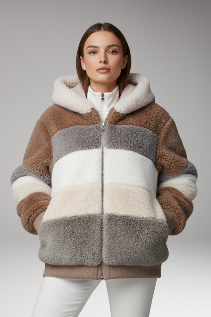 Women's Winter Coat with Hood and Faux Fur Lining