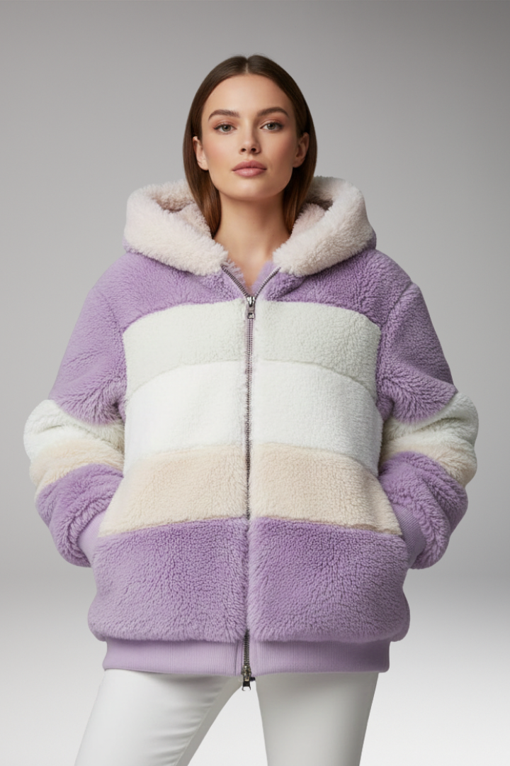 Women's Winter Coat with Hood and Faux Fur Lining