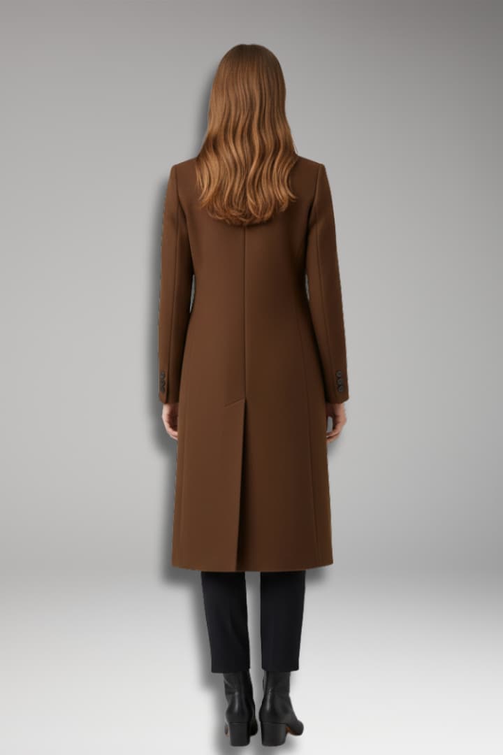 Women's Winter Coat with Straight Fit and Long Sleeves