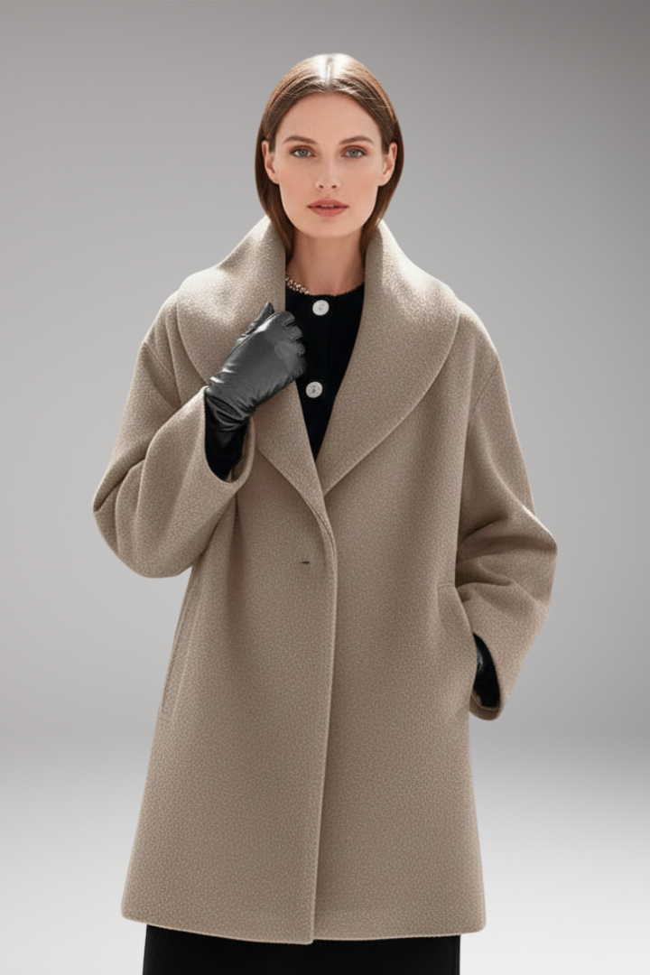 Women's Winter Coat with Waist Belt and Full Inner Layer