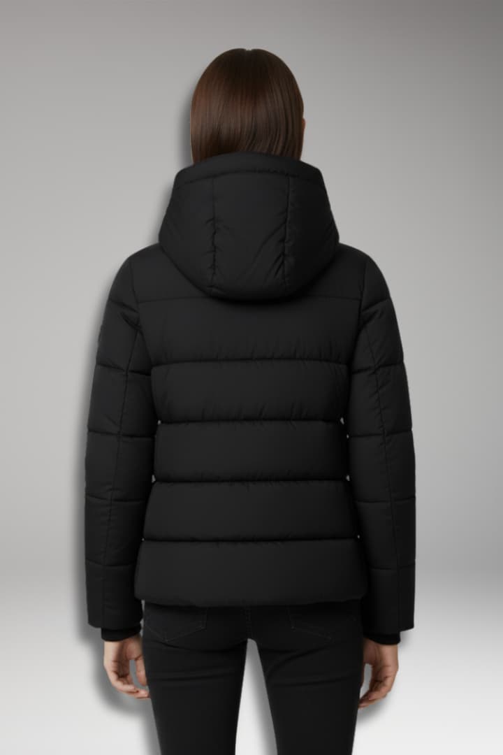 Women's Winter Jacket with Front Zipper and Long Sleeves