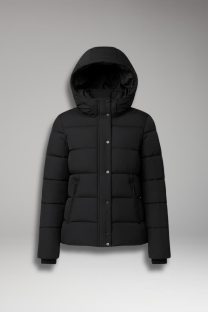 Women's Winter Jacket with Front Zipper and Long Sleeves