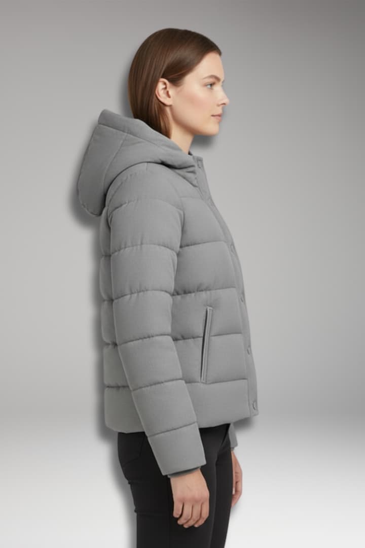 Women's Winter Jacket with Lined Interior and Front Closure