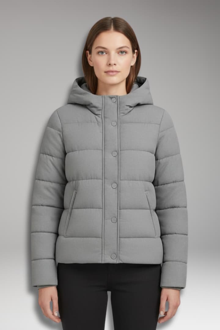 Women's Winter Jacket with Lined Interior and Front Closure