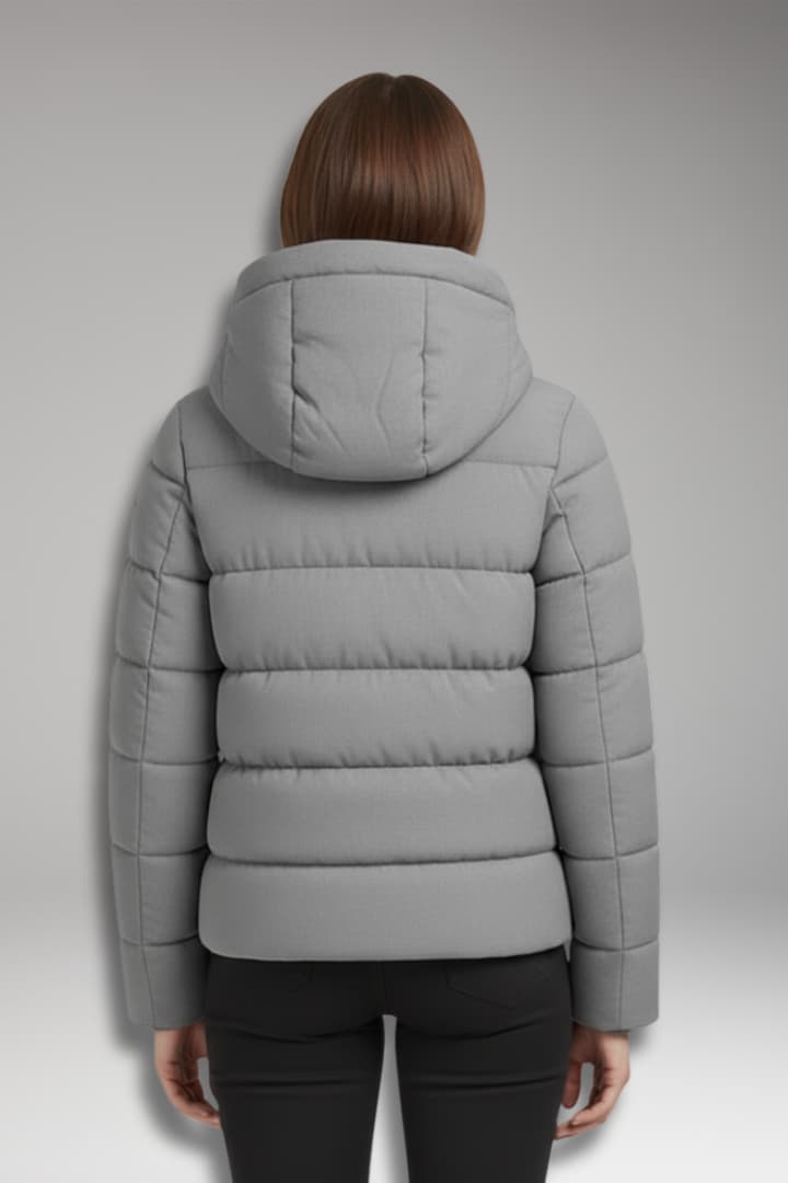 Women's Winter Jacket with Lined Interior and Front Closure