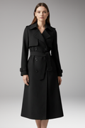 Women's trench coat with belt and button closure