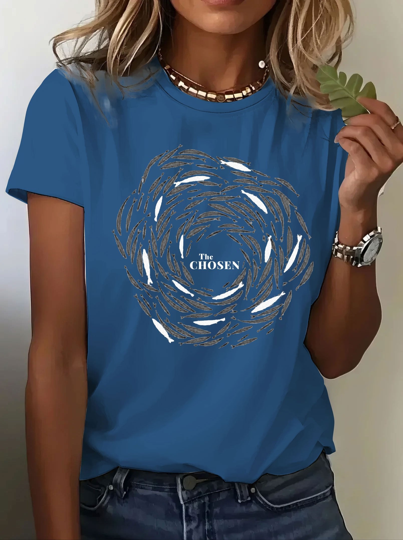 T-shirt imprimé à manches courtes pour femmes « The Chosen » de la marque Chosen By Faith 