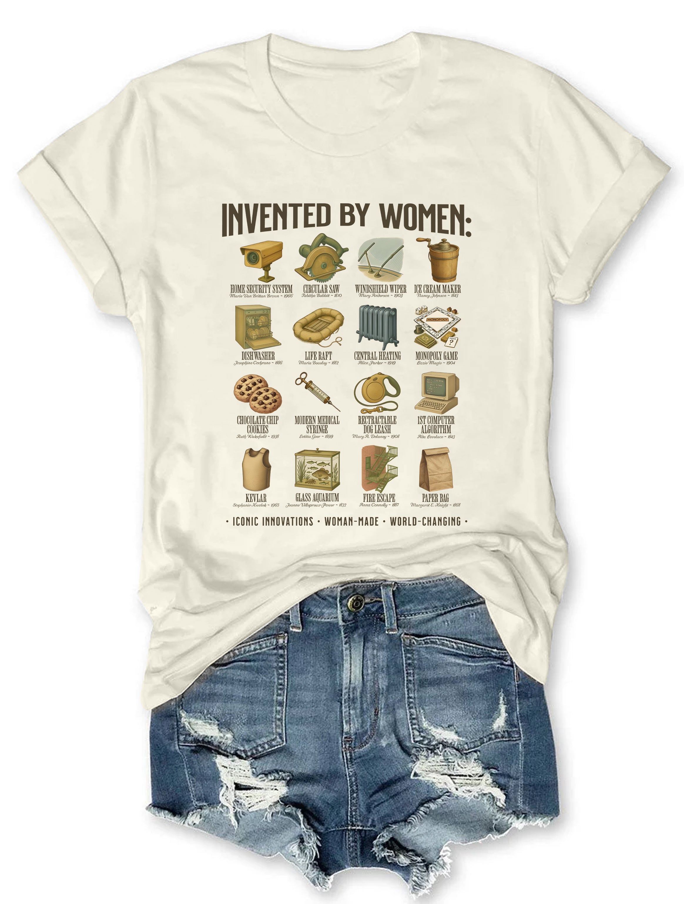 T-shirt graphique inspirant inventé par des femmes - T-shirt à message féministe 