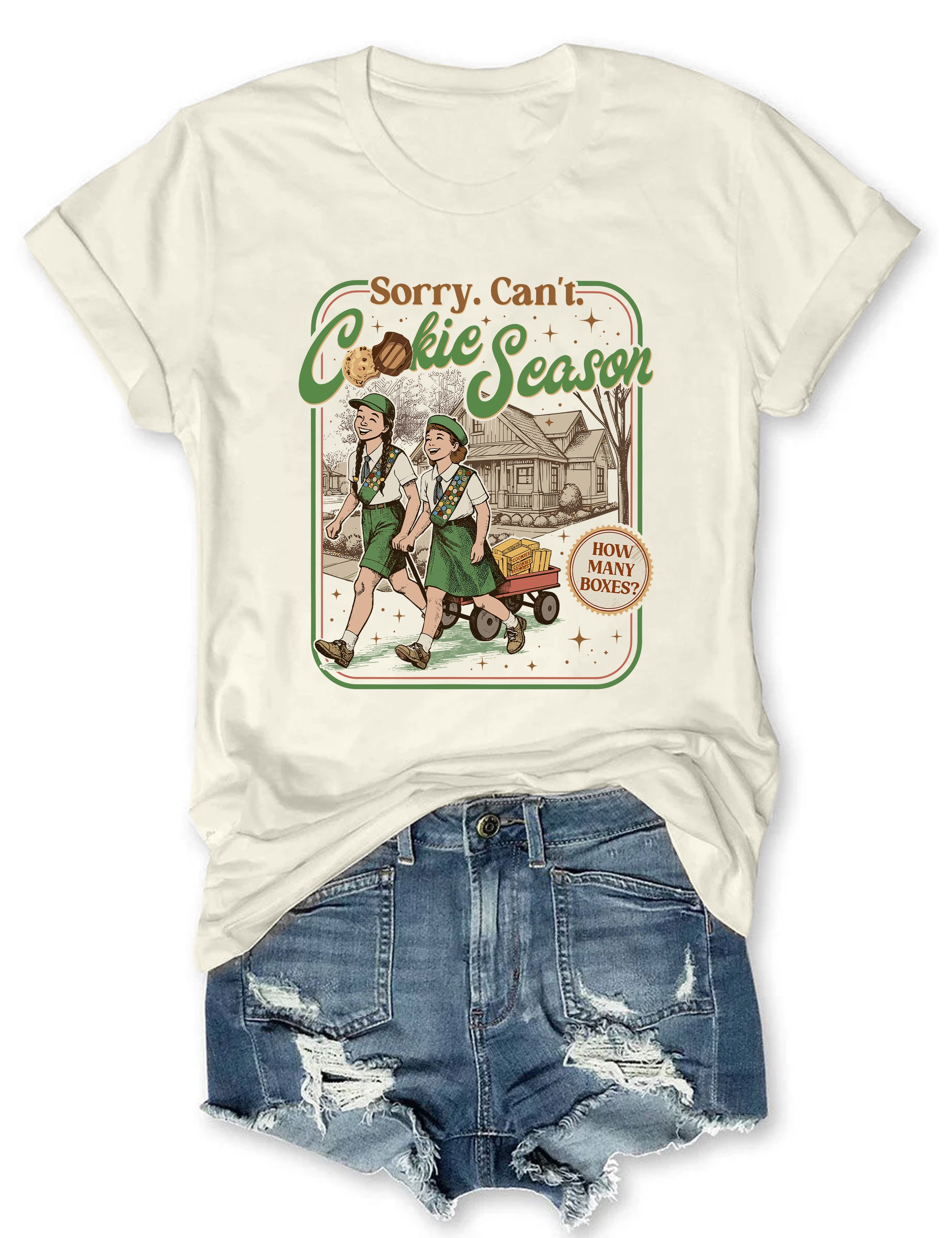 T-shirt graphique humoristique « Désolé, je ne peux pas » - Humour de Noël et de pâtisserie 