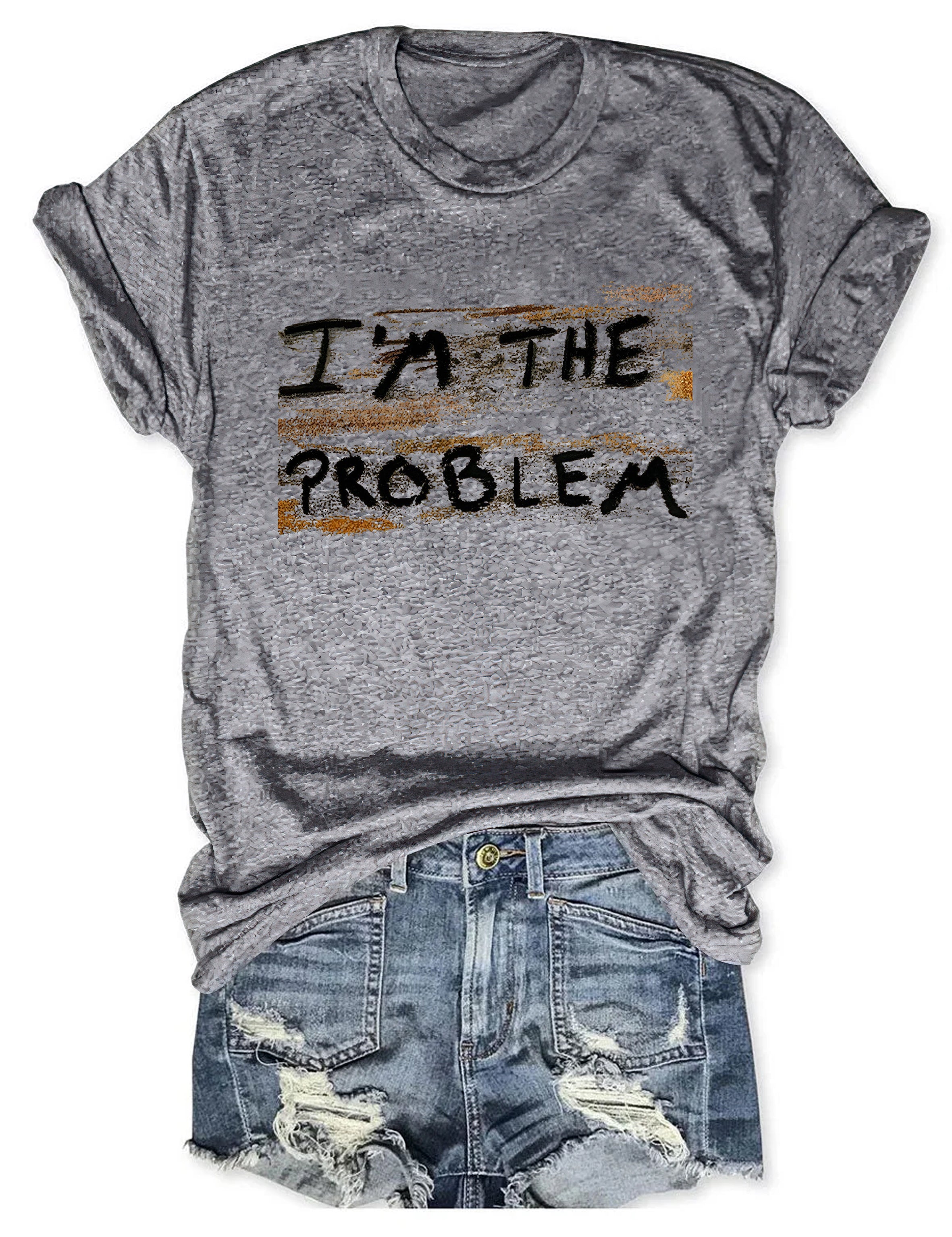 T-shirt graphique style tournée « Je suis le problème » 