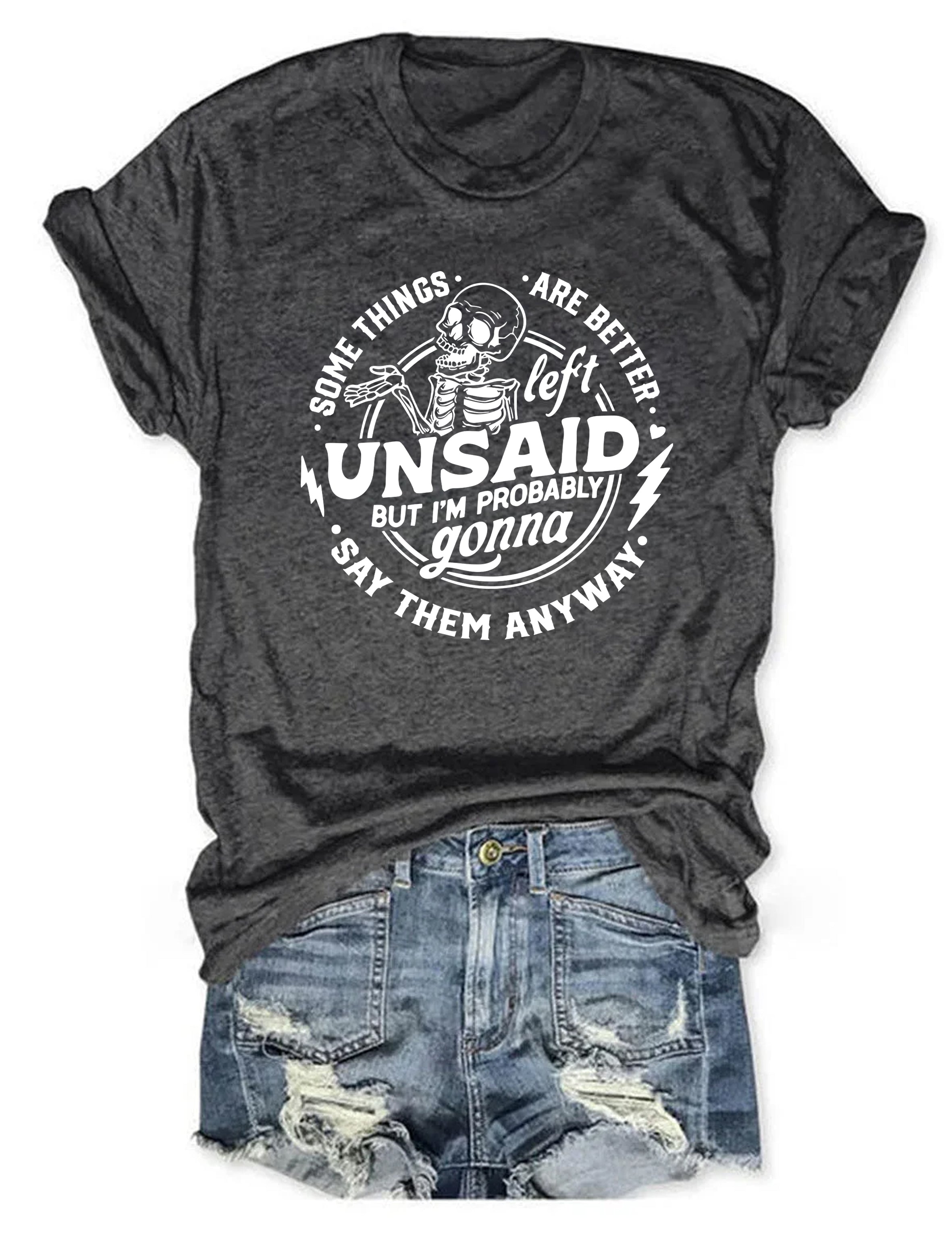 T-shirt graphique vintage « Il vaut mieux ne pas dire certaines choses » - Citation rétro 