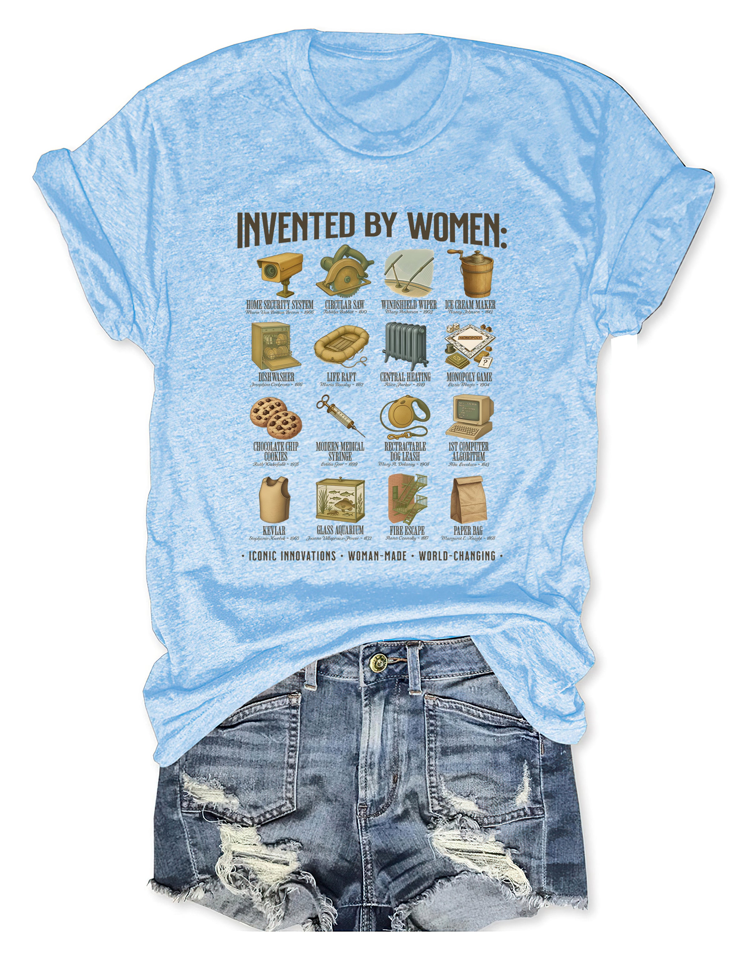 T-shirt graphique inspirant inventé par des femmes - T-shirt à message féministe 