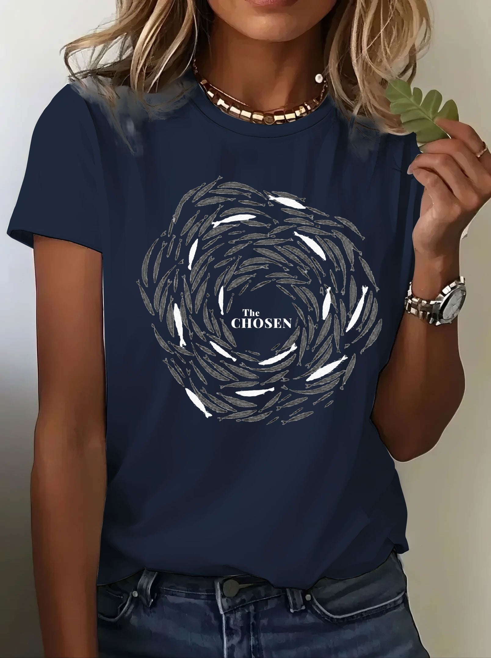 T-shirt imprimé à manches courtes pour femmes « The Chosen » de la marque Chosen By Faith 